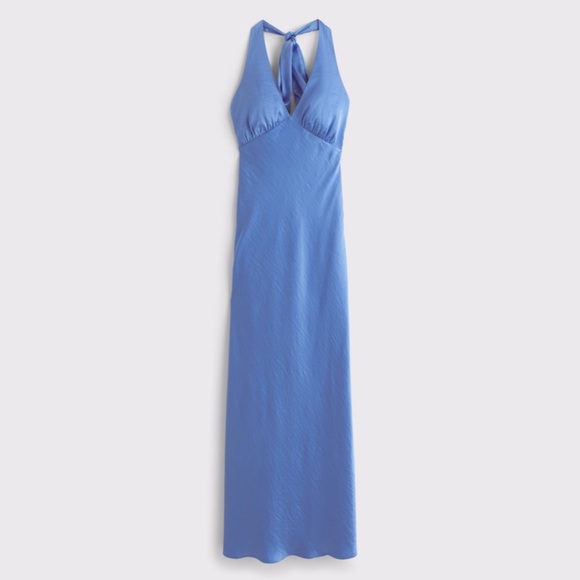Abercrombie & Fitch Dresses & Skirts - Abercrombie The A&F Julia Slip Halter Maxi Dress Marine Blue 
Medium petite
